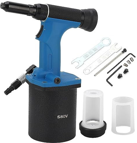 HACSYP Air rivet gun, Pneumatic Tool, Heavy Duty Air Rivet Gun, 1/4in Air Riveter, for Body Panels Bicycle Attachments Furniture and Decorations
