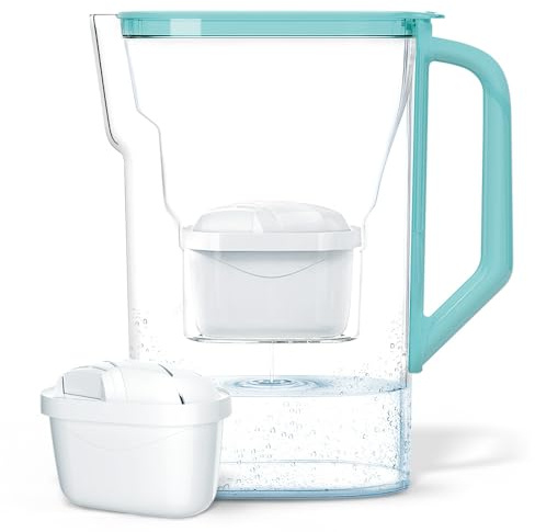 Wessper Jarra Filtradora de Agua 2.7L | Reemplazo para Dafi Unimax Aquaphor A5 BRITA Maxtra+ PHILIPS AWP212/10 | Filtro de Agua que Reduce la Cal y el Cloro | Jarra Filtrante + 1x Cartucho – Menta