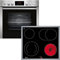 NEFF EX4P, Set bestehend aus E2CCG6AN0, N 30, Einbauherd mit CircoTherm, 60 x 60 cm, Edelstahl und M16SRF0L0, N 50, herdgesteuertes Elektrokochfeld, 60 cm, Schwarz, mit Rahmen aufliegend
