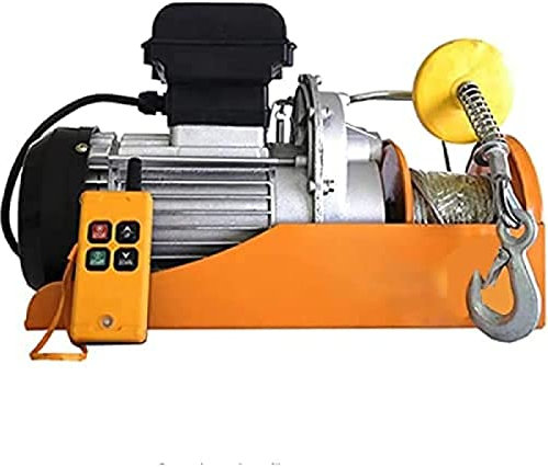 Verricello Elettrico con Cavo di Sollevamento con Telecomando Senza Fili, Gru con argano di Sollevamento Mini paranco 220V per Officina di Negozi Domestici,P6,20m