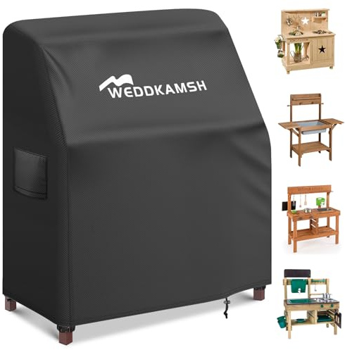 Mud Kitchen Cover Waterproof 80 x 50 x 90 cm, 420D Heavy Duty Outdoor Cover For Kids Mud Kitchen, Weather Resistant Outdoor Mud Kitchen Cover With Buckle