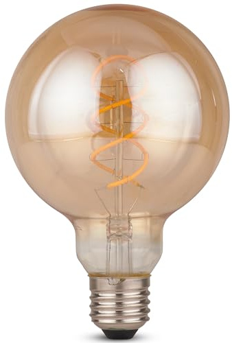 CROWN LED Vintage Decorative Light Bulbs, Warm White Color - Energy Efficient E-Class - Equivalent to 38W E27 Bulb - Ideal for Home, Hotels, Restaurants, Shock Resistant, 95mm x 145 mm EL0019