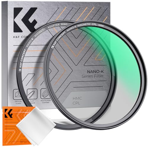 K&F Concept 58mm Magnetic Circular Polarizer Lens Filter with Cleaning Cloth Optical Glass Ultra Slim Polarizing CPL Lens Filter with 18 Multi-Layer Coatings (K-Series)