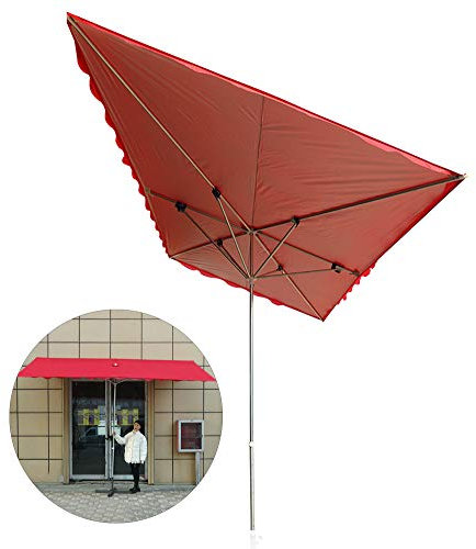 CGCSYZ Sombrilla Inclinada Comercial, Sombrilla De Playa Plegable para Exteriores, Diseño Antipellizcos Y Ajuste De Altura, Sombrilla Cuadrada Grande, Roja, Tiendas Y Puestos(4X2M)