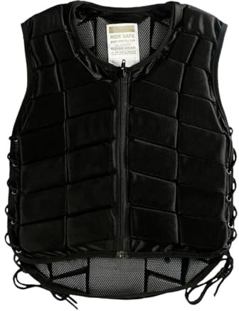 Amagogo Gilet d'équitation, Gilet de Protection, Fermeture à glissière, Fournitures équines, Gilet Professionnel pour garçons, Filles, Enfants, L