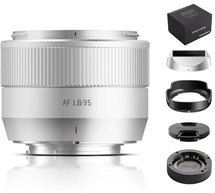 TTArtisan 35mm F1.8 Mark II for X-Mount Silver AF Lens 35mm F/1.8 APS-C Portrait Lenses for Fuji X-A7 X-H1 X-T100 X-T20 X-T3 X-T30 X-T30II X-T4 XT-50 X-Pro3 X-E4 X-S10 X-M1 X-M5 (Silver)