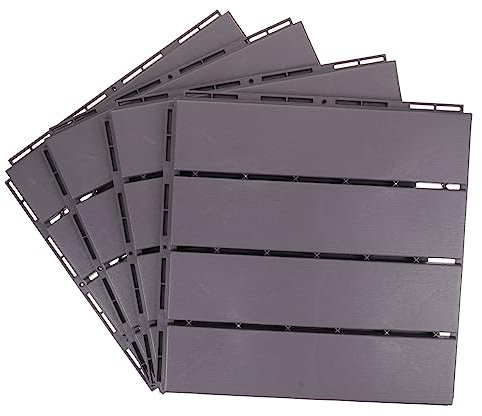 SHINEOFI 4pezzi Piastrelle Autobloccanti Per Terrazze Esterne Pavimenti Autobloccanti in Plastica Per Patio Balconi e Cortili Resistenti Ai Temporali Luce Solare