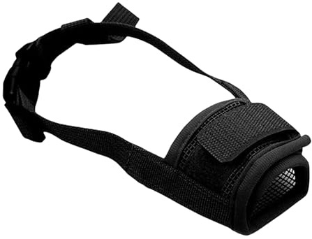 Netz-Hundemaulkorb – atmungsaktiver -Maulkorb für Kurze Schnauze | weicher Air-Mesh-Maulkorb für Mops, Käfig-Mundabdeckung für Fellpflege, Bell-Kontrolle, verhindert, ermöglicht Trinken