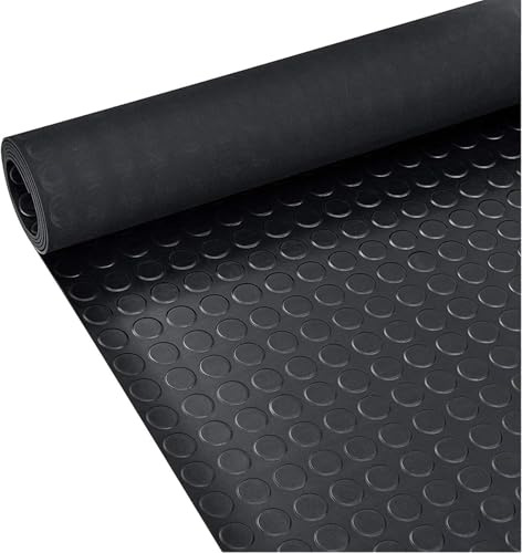 petour Noppen Gummimatte Meterware 300 x 100 x 0.3 cm Noppenmatte Schutzmatte Bodenmatte Flachnoppen rutschfest Gummiläufer für Fabrik, Garage, Werkbank,Keller, Werkstatt, Industrie