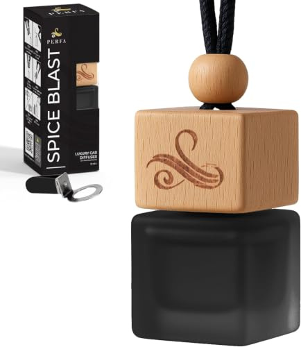 Car Air Fresheners for Men - Spice Blast Inspired Perfume Diffuser by Perfa | Luxury Fragrance - Long Lasting Freshness with Odour Eliminator Technology with Vent Clip - Great for Any Vehicle - 8ml