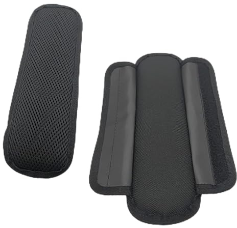 2 Pack Shoulder Strap Pads, Black Thick Breathable Shoulder Straps for Bags, Universal Hook and Loop Replacement Adjustable Fastener Cushions for Camera Luggage Backpack Guitar Laptop Computer Bag