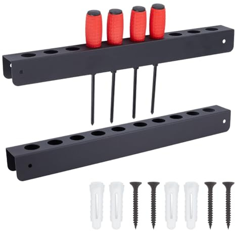 OLYCRAFT 2Pcs Detailing Brush Holder with 20 Holes Car Detailing Organizer Wall Mounting Rack with Hardware Car Iron Tool Organizer Wall Mount Detail Brush Rack for Garage Workshop Organization