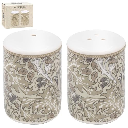 The Leonardo Collection William Morris Ensemble salière et poivrière de Noël en céramique avec design décoratif élégant, vaisselle de vacances et cadeau pour collectionneurs