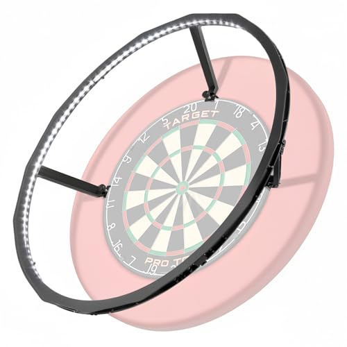 Dibaful 360° Dart Beleuchtung LED Dartscheibe Licht Abnehmbar Dartboard System | Surround Ring Light 12W 6500K Dartscheiben Magnetisches Dart Lichtring und Zubehör für Gesamte Board