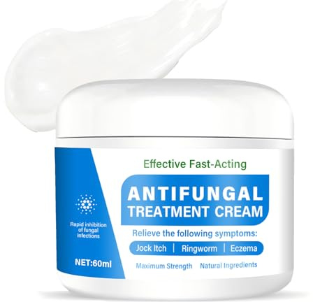 Antifungal Cream - Treats Fungal Infections, Athlete's Foot, Ringworm, Jock Itch on Body, Face & Skin, Fast Acting & Effective