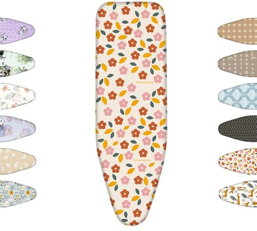 OPOLDBDMAC Housse De Remplacement De Planche Rembourrée, Centrale Vapeur Housse pour Table À Repasser 90x30/100x34/110x34/120x40 Planche À Repasser Couverture(Floral,90x30cm/35x12in)