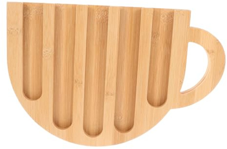 Angoily Présentoir Vertical en Bois Forme Tasse pour Capsules de Café, Support de Rangement Compact 1 Pièce, Organiseur de Dosettes Compatible Machines Expresso, Accessoire Café Cuisine