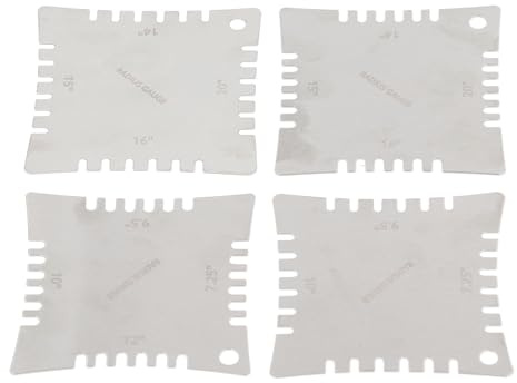 Juego de 4 Medidores de Radio con Muescas para Guitarra, de Acero Inoxidable, Herramienta de Medición de Regla de Diapasón para Configuración de Guitarra y bajo