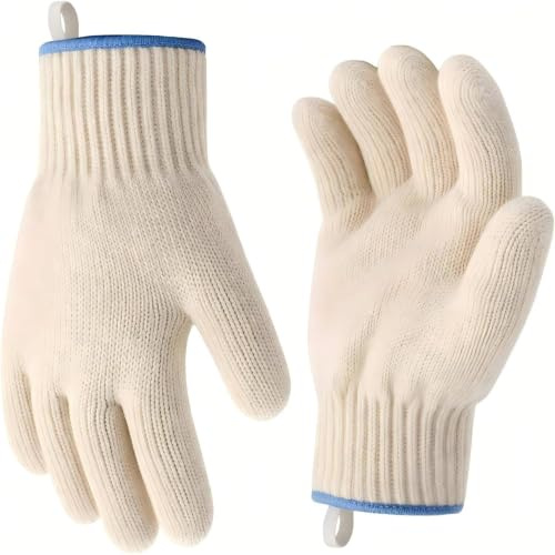 2 Pcs/1 PairOven Gloves Heat Resistant Oven Gloves with Fingers, Oven Mitts Pair, Cooking Gloveset, Full Hand Protection Grill Glove for Hot Food Handling Kitchen Accessories