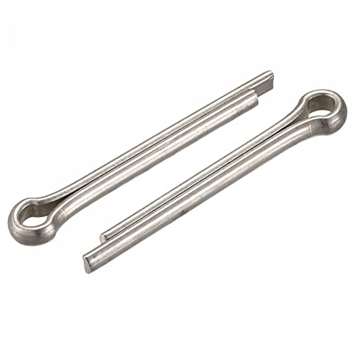 sourcing map Split Cotter Pin, 5mm x 40mm Stainless Steel Clip Fastener Fitting for Automotive, Mechanics, Silver Tone, 5Pcs
