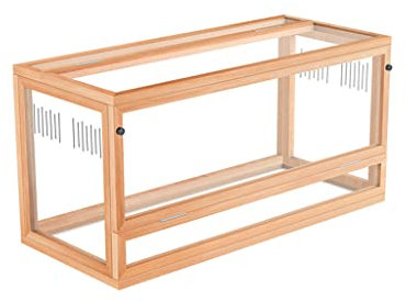 ORTOLY Hamsterkäfig Zweitüriger Hamsterkäfig aus massivem Holz, transparente Meerschweinchen-Zuchtbox, erhöhter Anti-Flucht-Big-Villa-Kleintierkäfig Kleintier Lebensraum