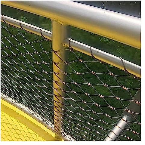 Flexibles Seilnetz aus Edelstahl, Sicherheitsnetz for Zookäfigzäune, Absturzsicherungsnetze aus großer Höhe, Seilnetz aus Edelstahl 304, anpassbar (Farbe: Maschenweite 10 cm, Größe: 1 x 1 m) ( Color :