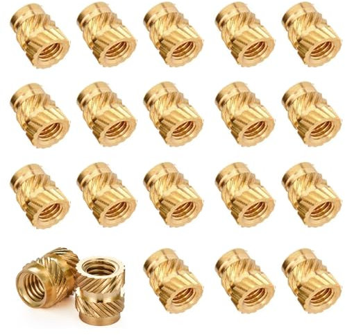 Inserto filettato Dado a pressare Ottone Hot Melt Inserto termico Filettatura per stampante 3D Dadi zigrinati in ottone fai da te (M4 confezione da 50)