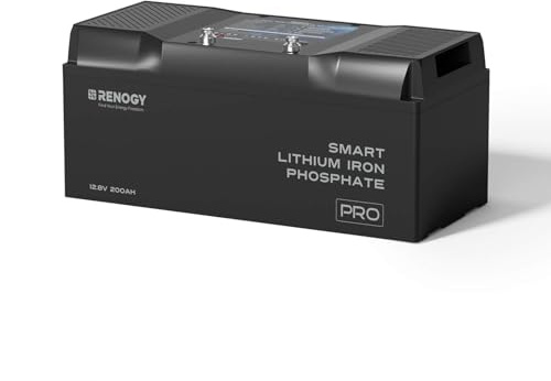 Renogy 200Ah 12V LiFePO4 Batterie PRO Lithium Batterie mit Selbsterwärmung und Bluetooth, 5000+ Zyklen, Perfekt für Solaranlage, Haushalt, Boot, Elektromotor, Wohnmobil, Camping