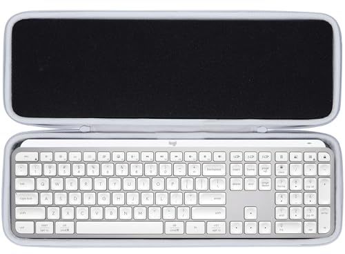 Lebakort Coque Rigide Compatible avec Logitech MX Keys S MX Keys,Gris pâle | Advanced Clavier Étui,Portable