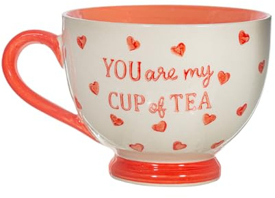 Sass & Belle You are My Cup of Tea Mug - Cute Tea Mug Gift for Women, Pink Love-Themed Drinking Cup for Tea or Coffee, Perfect Kitchen Accessory