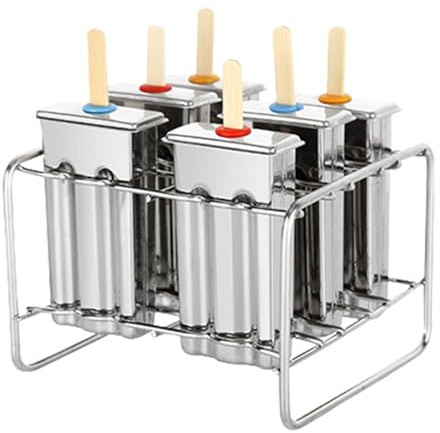 Moule à palette en métal - Moule à glace fait maison en acier inoxydable | Moule à glace avec 100 bâtonnets, moule à palette en acier inoxydable, lot de 6, support pour pa