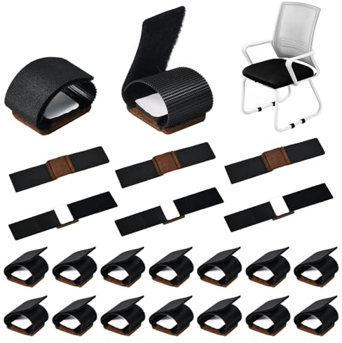 Zuxbolf 30 Protectores de Suelo para Patas de Silla Protector para Patas de Silla de Tubo con Fieltro Adhesivo y con Velcro Almohadillas de Tubo de Sillas con Peana Tubular para Evitar Arañar Suelo