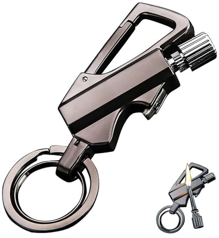 Fiammiferi permanenti illimitati, accendino multifunzione, apribottiglie portachiavi, fiammiferi riutilizzabili impermeabili, fiammiferi permanenti da campeggio all'aperto, riutilizzabili(Black)