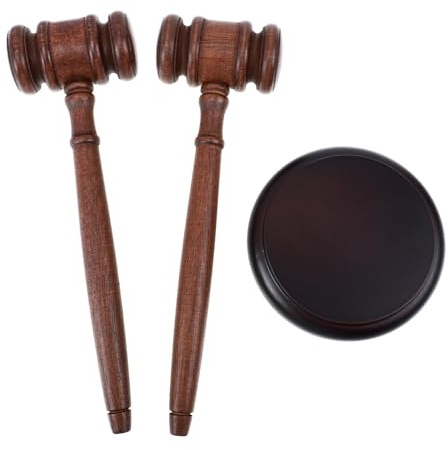 minkissy Wooden Gavel with Base Vintage Auction and Court Judge Hammer Loud Clear Sound Practical Trial Mallet