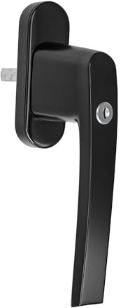 Amig - Manilla ventana con llave, aluminio, cuadradillo 7 mm, negro, sistema de cierre seguro, incluye 2 llaves, apta para ventanas abatibles y oscilobatientes,modelo 2550
