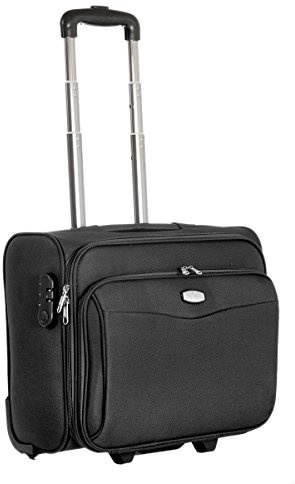 JustGlam - Bagaglio a mano da cabina pilotina porta pc 2 ruote compatile per voli low cost art 6805 / nero
