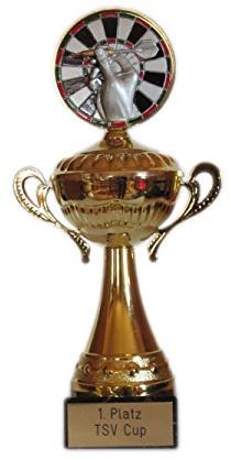 RaRu Dart-Henkelpokal mit Resin-Emblem und Gravur