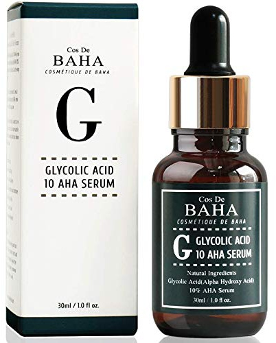 Cos De BAHA AHA Glycolic Acid 10% Serum With Witch Hazel - Whitehead Power Liquid, Acne Prone Skin