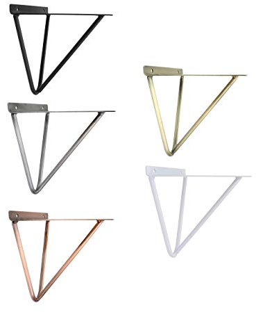 Natural Goods Berlin 2x | Regalhalter, Regalträger, Wandregal | Modell Fhain | viele Farben | (160mm, Antik Gold)