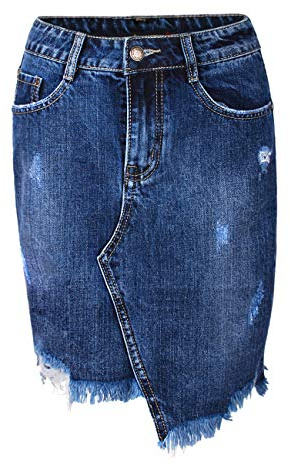 Fraternel Gonna di Jeans Donna Stretch Used Blu Taglia: XL