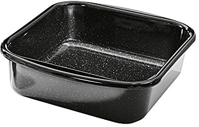 Riess, 0432-022, Bratrohrpfanne Mini, innen 22 x 22 x 7.5 cm, CLASSIC BACK- UND BRATFORM, Emaille, schwarz, Induktion