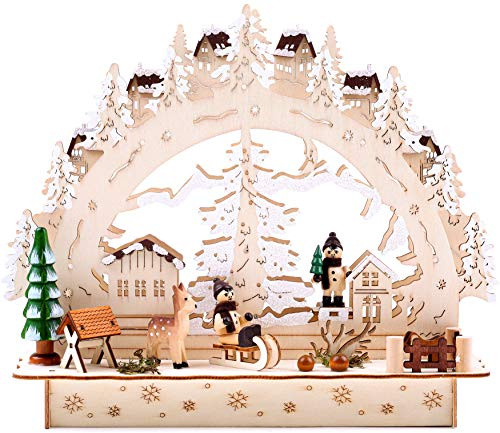 BRUBAKER Christmas LED Light Arch - Winter Village - 11.8 x 3.5 x 9.8 Inches
