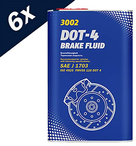 MANNOL 6 x 1 Liter, 3002 DOT-4 BREMSENÖL