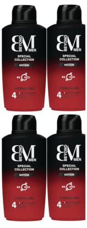 5tlg. STUDIO.MUNET Set: 4x500ml Beyond Men ehemals John Player Motion Be red Unisex 1in1 Duschgel | Shampoo | Gesichtsreinigung | Duft + 1 x Dustbag von STUDIO.MUNET