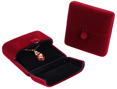 iSuperb Anhänger Halskette Boxen Multifunktionale Schmuckschatulle, Premium Flanell Schmuck Geschenkverpackung Jewelry Box für Ring/Armreif/Halskette, 10x10x3cm