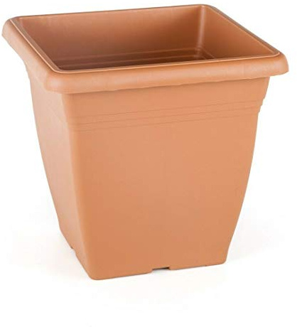 Tamersgifts Large Tall Square Plant Pot 50 x 50 x 46.5cm, Plastic Terracotta Planter, Weather Resistant Indoor & Outdoor Garden Flower Pot for Trees, Shrubs & Patio Plants