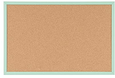 Bi-Office Cork Chalkboard, Wooden Frame Pastel Green MDF, 80 x 60 cm