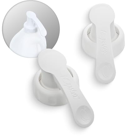 Topster Milk Top Pourers Plastic Bottles (White, Pack of 2) | for Skimmed Milk Plastic Bottles, Eliminates Spillage, Mess & Drips Around The Kitchen & Fridge