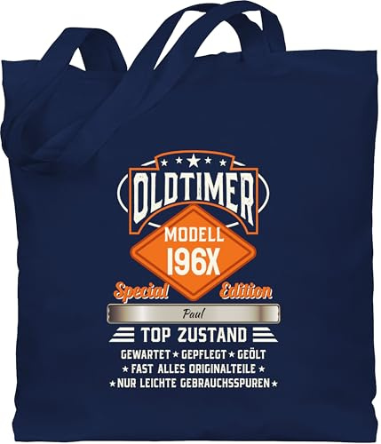 Geschenk mit Namen personalisiert by Shirtracer - Baumwolltasche - 60. Geburtstag - Oldtimer Special Vintage 1966 mit Name