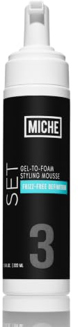 Miche Beauty Set Gel to Foam Mousse - Lightweight Styling Foam for All Hair Types, Long-Lasting Hold & Definition, Flexibility & Frizz Control, 7.5 fl oz